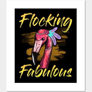 Cute & Funny Flocking Fabulous Flamingo Posters and Art